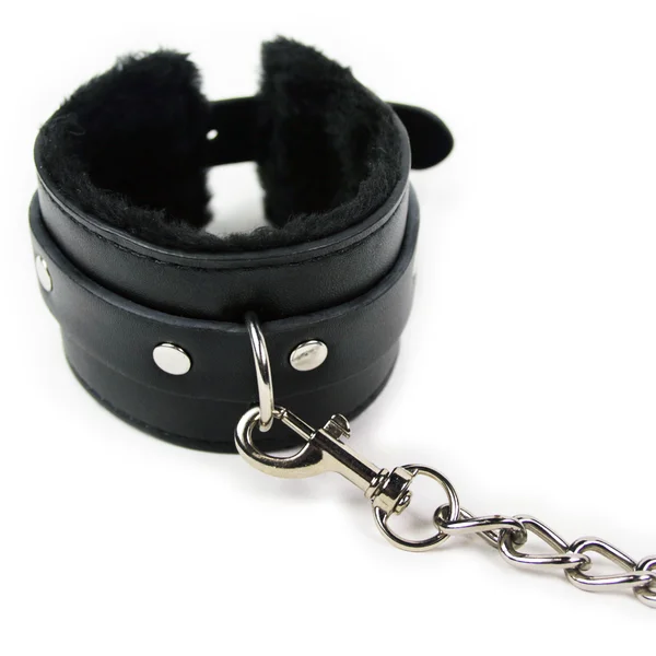 Adjustable Leather Faux Fur Lined Wrist Cuffs — image 13 of 15