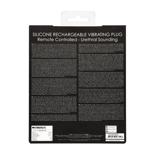 Shots Ouch Urethral Sounding Silicone Rechargeable & Remote Controlled Vibrating Plug — image 12 of 12
