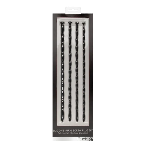 Shots Ouch Advanced Urethral Sounding Silicone Spiral Plug Set — image 9 of 12