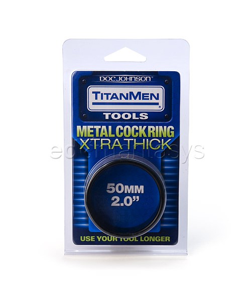 Black metal cock ring xtra thick