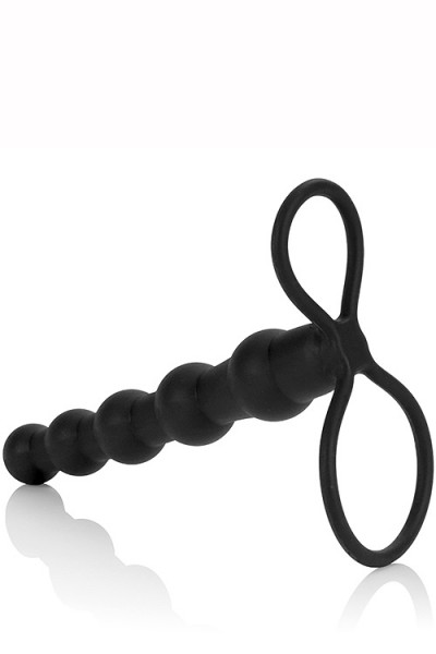 California Exotic 5.75” Double Cock Ring with Beaded Probe