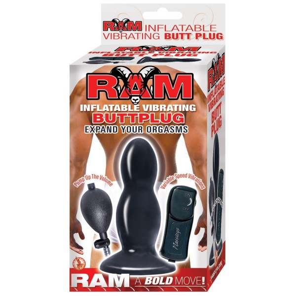 Ram inflatable vibrating butt plug