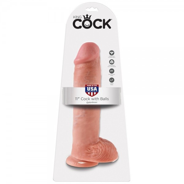 King Cock 11 Inch Realistic Dildo With Balls