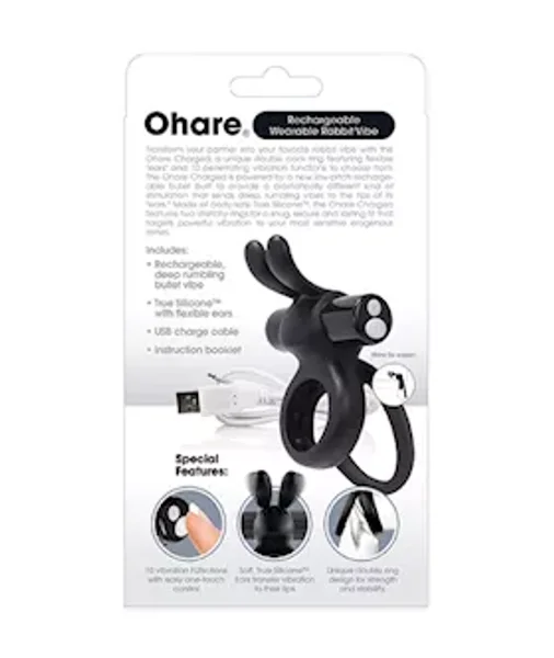 The Screaming O Charged Ohare Rabbit Vibrator - Black — image 16 of 16
