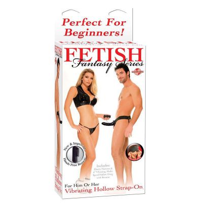 Fetish Fantasy Vibrating Hollow Strap On for Him or Her Black