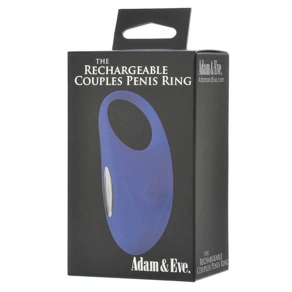 Adam and Eve Vibrating Cock Ring Blue Silicone Couples Rechargeable Sex Toy
