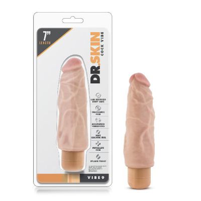 Dr Skin Cock Vibe 9 7 5in Vibrating Cock Beige