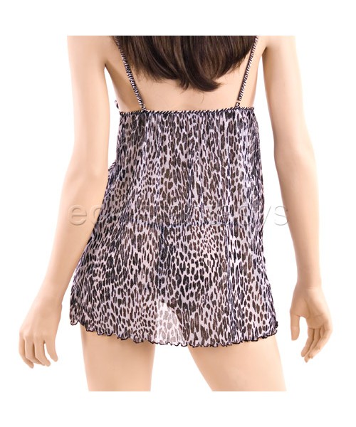 Leopard print babydoll with g-string