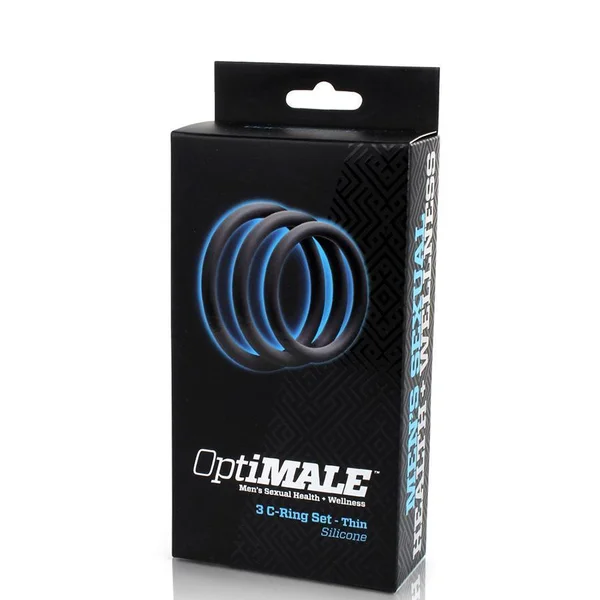 Silicone Thin Cock Ring 3 Pack by Optimale Black — image 9 of 10