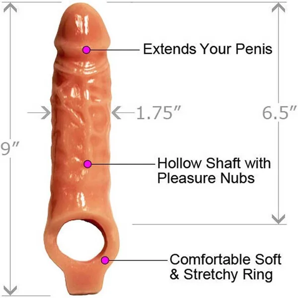 Mamba Penis Extension Sleeve 6.5 Inch Tan Cock Sheath — image 6 of 6
