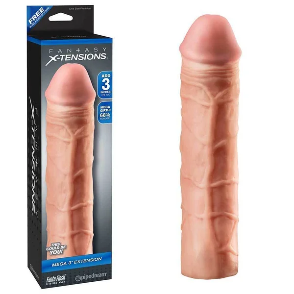 Mega Penis Extension Sleeve 9'' Tan Cock Sheath X-Tensions — image 6 of 10