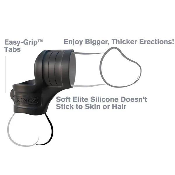 Black Silicone Mr. Big Cock Ring and Ball Stretcher by Fantasy C-Ringz — image 13 of 14