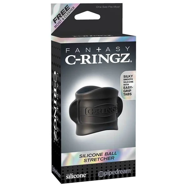 Black Silicone Ball Stretcher Sleeve by Fantasy C-Ringz — image 7 of 12