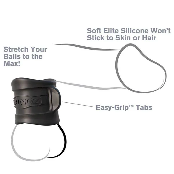 Black Silicone Ball Stretcher Sleeve by Fantasy C-Ringz — image 8 of 12
