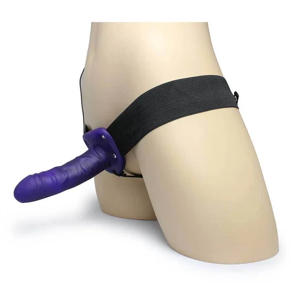 Vibrating Penis Extension Sleeve 7" Hollow Purple Strap-On Cock Sheath — image 10 of 14
