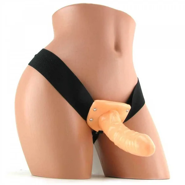 Penis Extension Sleeve 6" Hollow Tan Strap On Sheath — image 7 of 12