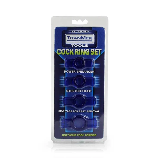 TitanMen Tools Soft and Stretch Cock Ring Set 4 Pack for Men — image 8 of 10