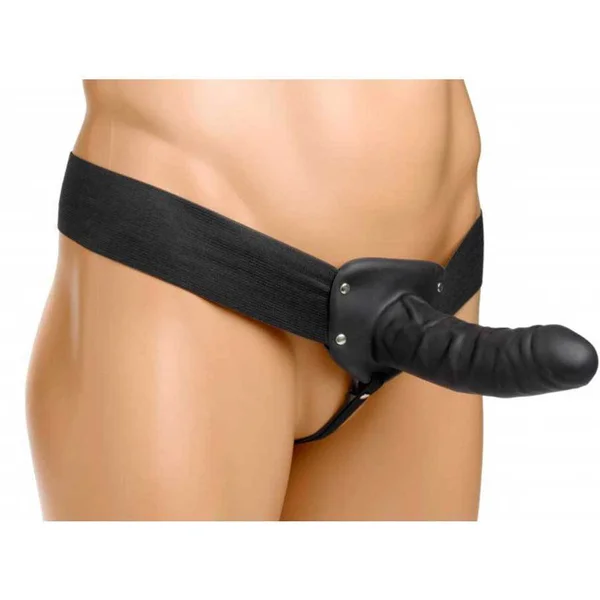 Black Penis Extension Sleeve 6'' Erection Assist Hollow Strap On — image 6 of 10