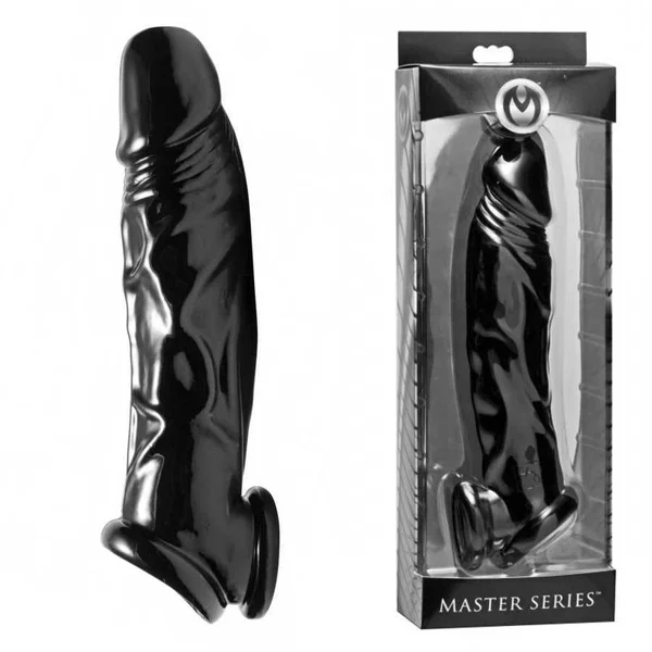 8'' Lifelike Black Penis Extension Sleeve Fuk Tool by Master Series — image 6 of 10