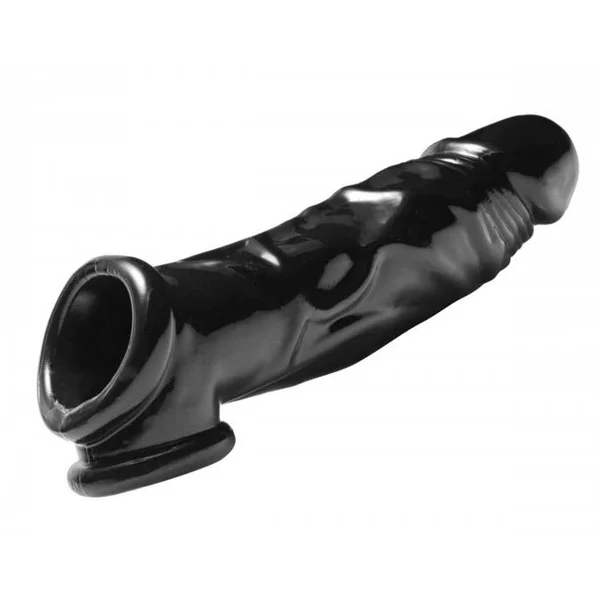 8'' Lifelike Black Penis Extension Sleeve Fuk Tool by Master Series — image 9 of 10