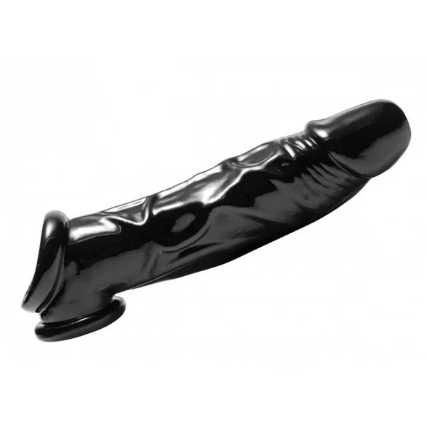 8'' Lifelike Black Penis Extension Sleeve Fuk Tool by Master Series — image 8 of 10