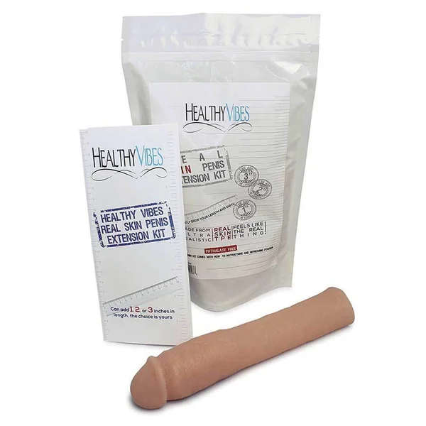 Real Skin Penis Extension Sleeve 9'' Tan Cock Sheath by Healthy Vibes — image 14 of 14