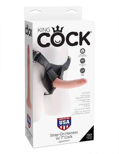 King Cock Strap-on Harness with 7 inch cock