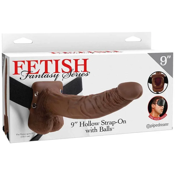 9" Brown Hollow Strap-On Penis Extension with Balls by Fetish Fantasy — image 12 of 12
