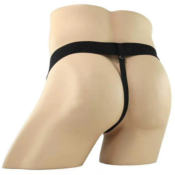 Vibrating 7" Brown Hollow Strap-On Penis Extension with Balls — image 13 of 14