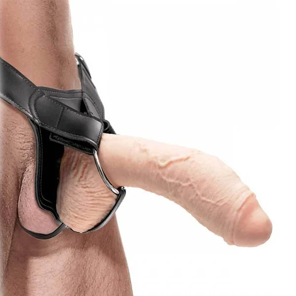 Tan Penis Extension Sleeve 10" Extreme Hollow Strap On Sheath — image 7 of 12