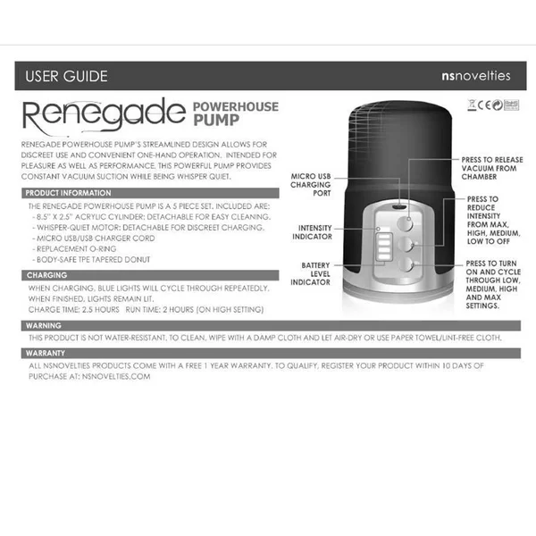 Electric Penis Pump Rechargeable Powerhouse Enhancer by Renegade — image 15 of 16
