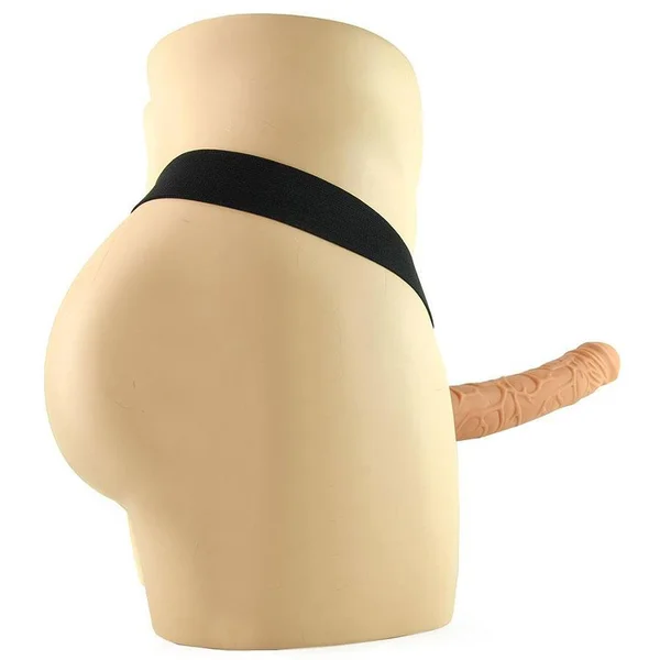 Vibrating Penis Extension Sleeve 11" Hollow Tan Strap On Sheath — image 8 of 12
