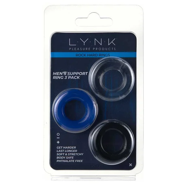 Multi Color Stretchy Stamina Boosting Cock Rings 3 Pack by Lynk Pleasure — image 18 of 19