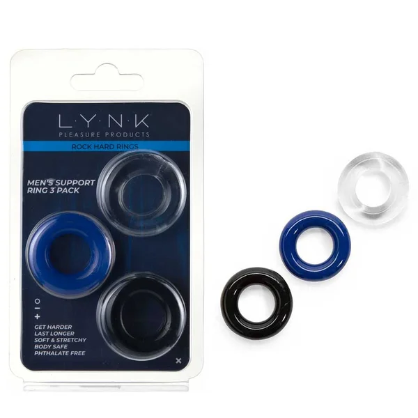 Multi Color Stretchy Stamina Boosting Cock Rings 3 Pack by Lynk Pleasure — image 9 of 19