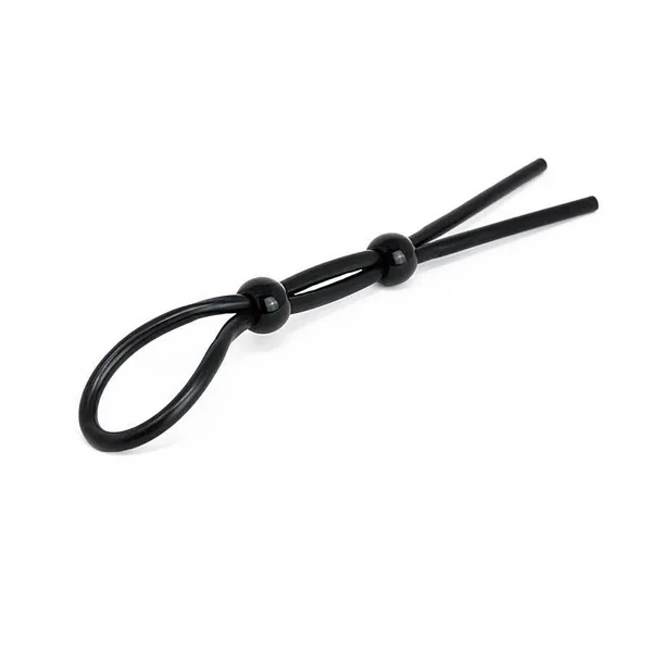 Adjustable Silicone Cock Ring Rope Style Penis Enhancing Lasso Black — image 12 of 18