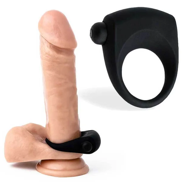 Single Speed Vibrating Cock Ring 1 N' Done Black Silicone — image 10 of 18