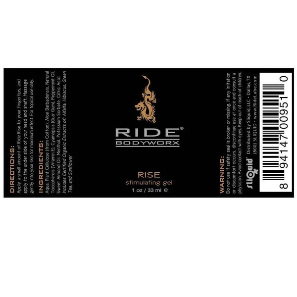 Ride Bodyworx RISE Penis & Erection Stimulating Gel by Sliquid — image 4 of 4
