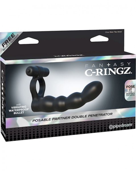 Fantasy C-ringz Posable Partner Double Penetrator - Black