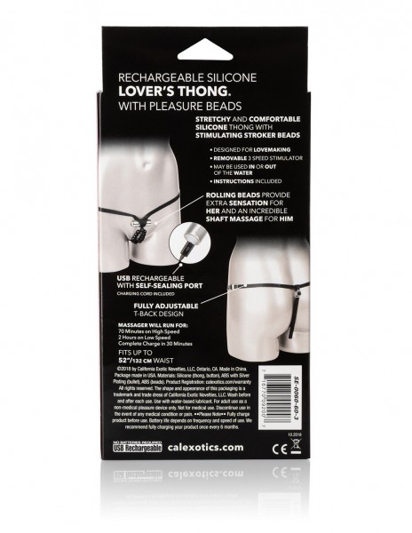 Cal Exotics Rechargeable Silicone Lovers Thong with Pleasure Beads