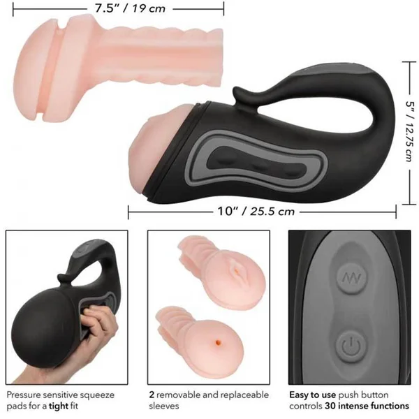 Vibrating 30 Function Realistic Male Masturbator and Waterproof Stroker by Cal Exotics — image 9 of 14