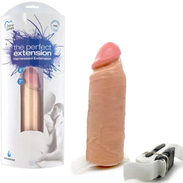 The Perfect Hollow Strap On Penis Extension 8'' Realistic Tan Cock Sheath — image 7 of 12