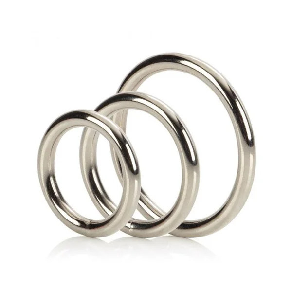 Silver Metal Cock Ring Set 3 Pack by Cal Exotics — image 7 of 8