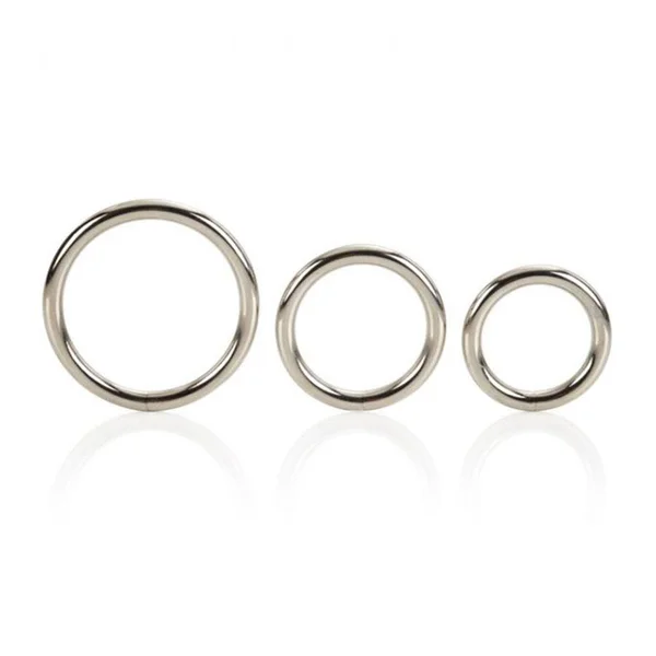 Silver Metal Cock Ring Set 3 Pack by Cal Exotics — image 8 of 8