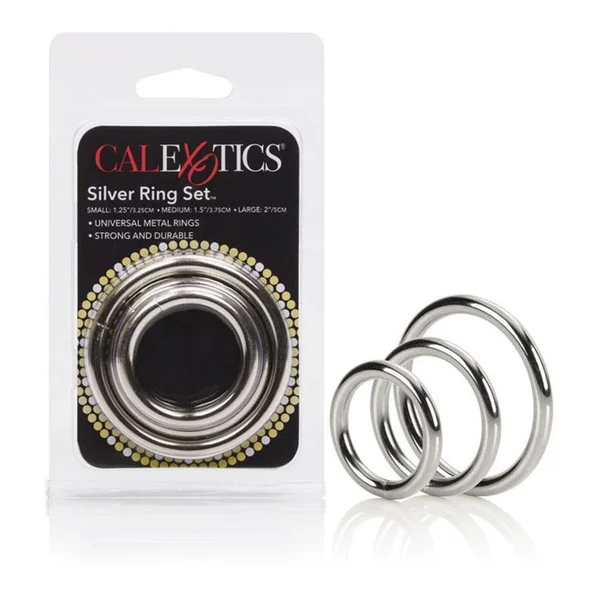 Silver Metal Cock Ring Set 3 Pack by Cal Exotics — image 5 of 8