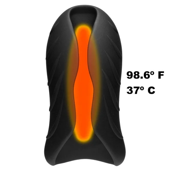 Vibrating & Warming Handheld Silicone Male Masturbator by Optimale — image 13 of 18