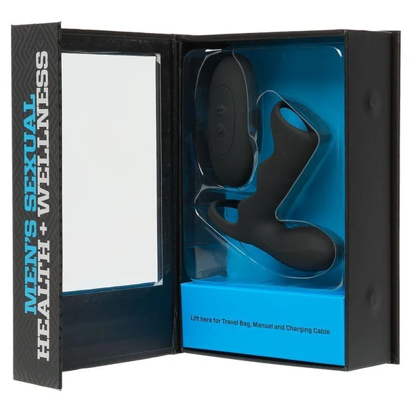 Men's Black Wireless 10 Speed Silicone Vibrating Cock Cage by Optimale — image 14 of 14