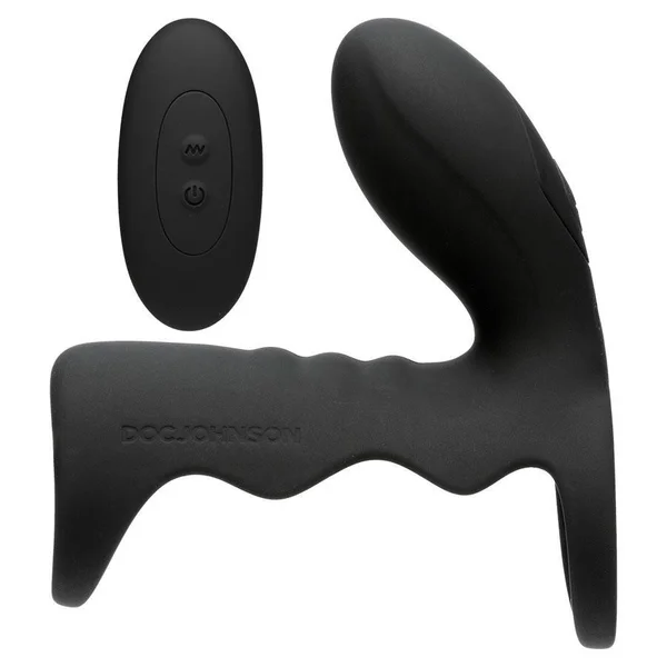 Men's Black Wireless 10 Speed Silicone Vibrating Cock Cage by Optimale — image 9 of 14