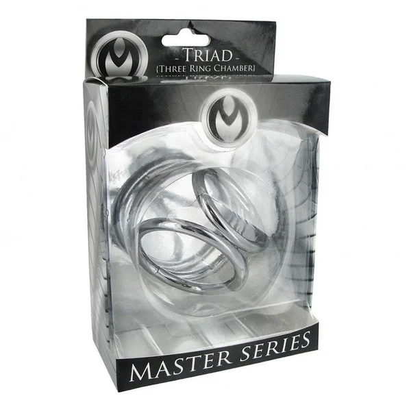 The Triple Cock Ring | Metal Three Ring Triad Cock and Ball Device for Men — image 5 of 6