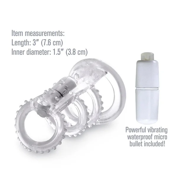 Clear Vibrating Cock Cage with Micro Bullet by Fantasy X-tensions — image 8 of 12