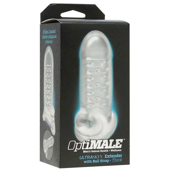 Extra Thick 6 Inch Penis Sleeve Extender by Optimale | Clear Ultraskin Cock Sheath with Ball Strap — image 14 of 14